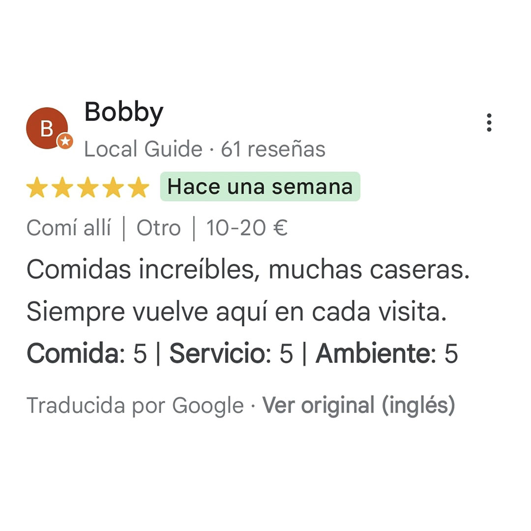 Testimonio Delicias Caseras